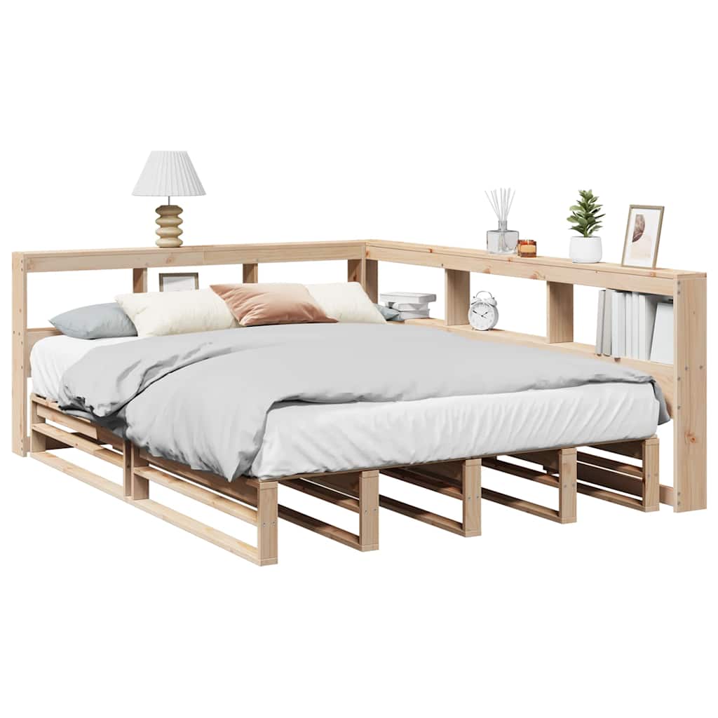 Bookcase Bed Without Mattress 90X200Cm Solid Wood Pine