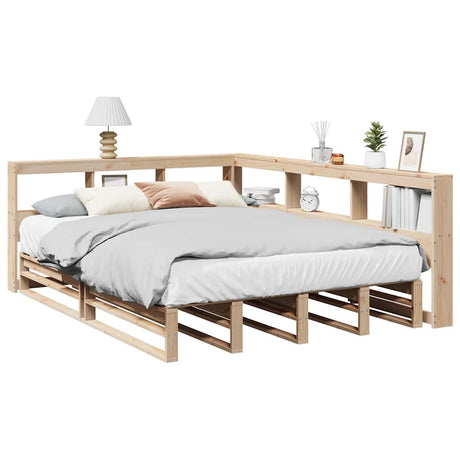 Bookcase Bed Without Mattress 90X200Cm Solid Wood Pine