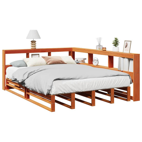 Bookcase Bed Without Mattress 90X200Cm Solid Wood Pine