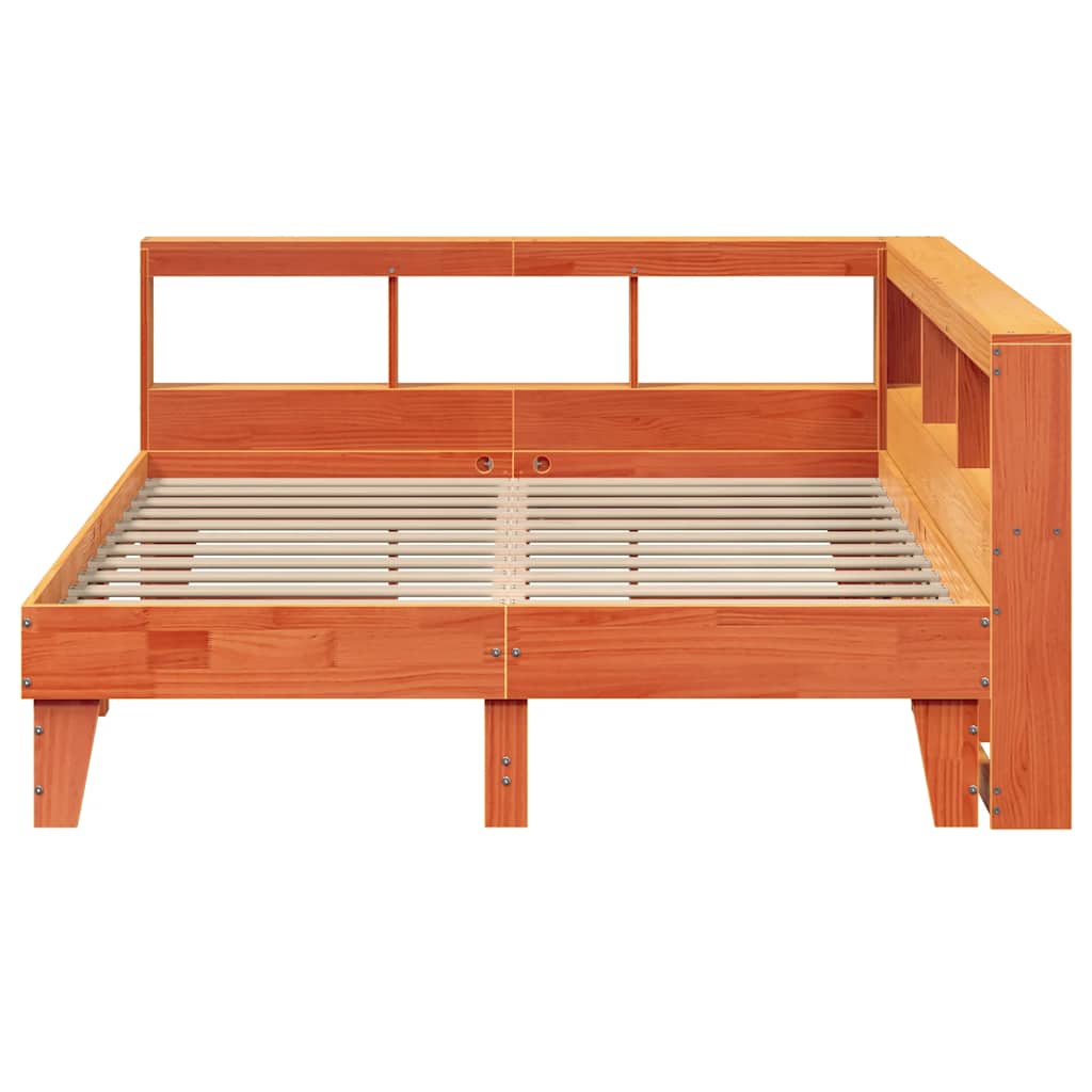 Bookcase Bed Without Mattress 140X200Cm Solid Wood Pine