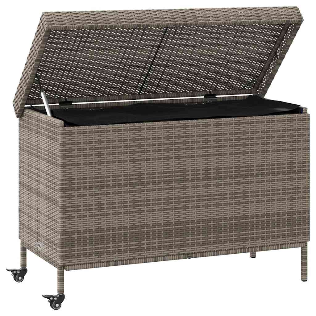Garden Storage Box With Wheels Poly Rattan