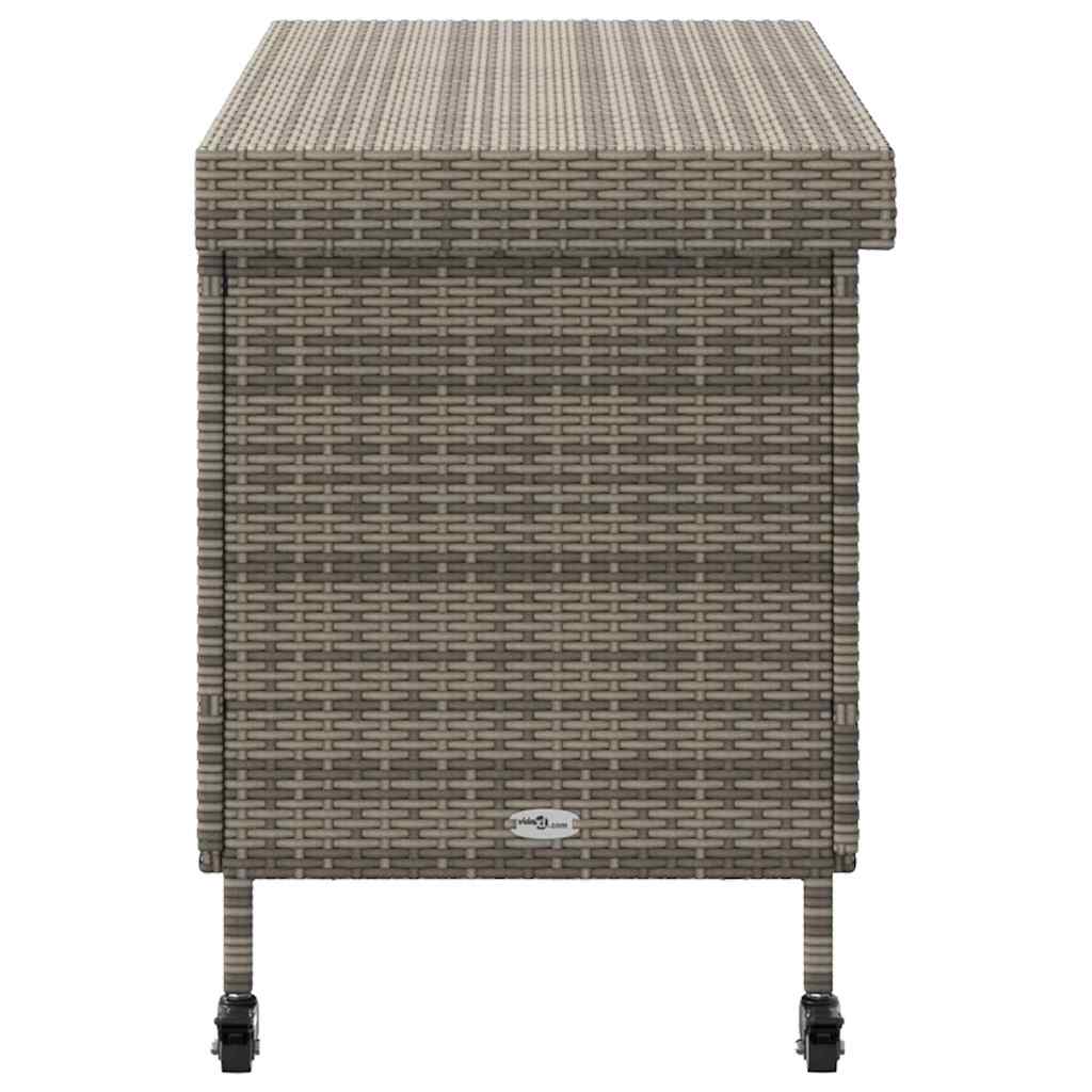 Garden Storage Box With Wheels Poly Rattan