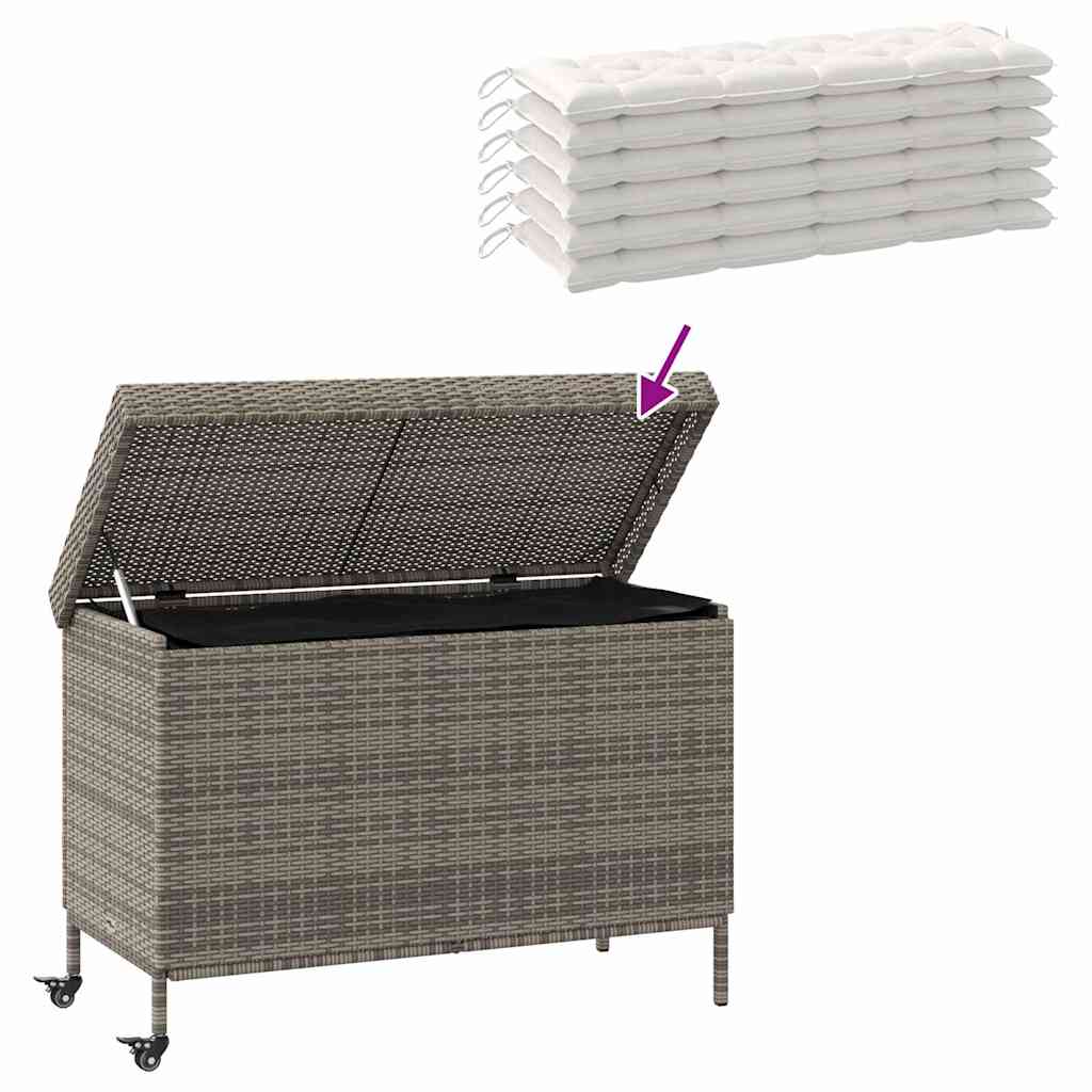 Garden Storage Box With Wheels Poly Rattan