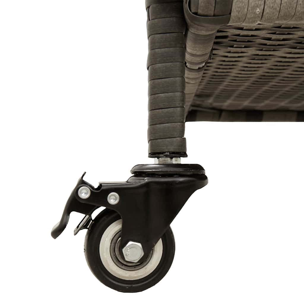 Garden Storage Box With Wheels Poly Rattan