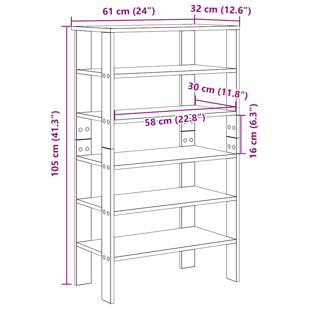 Shoe Rack 61X32X Engineered Wood