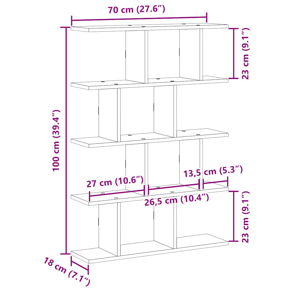 Wall Cube Shelf 12 Compartments Engineered Wood