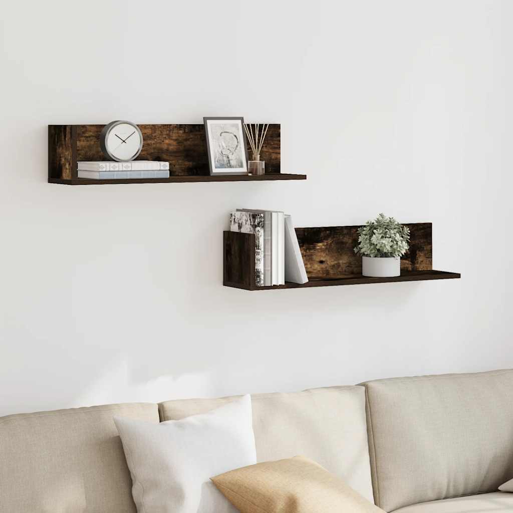 Wall Shelves 2 Pcs Engineered Wood