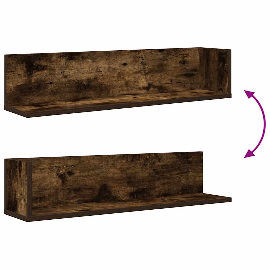 Wall Shelves 2 Pcs Engineered Wood