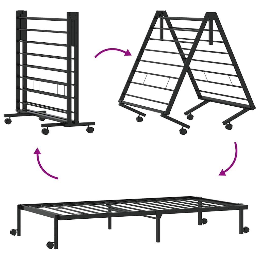 Bed Frame Without Mattress Foldable Steel
