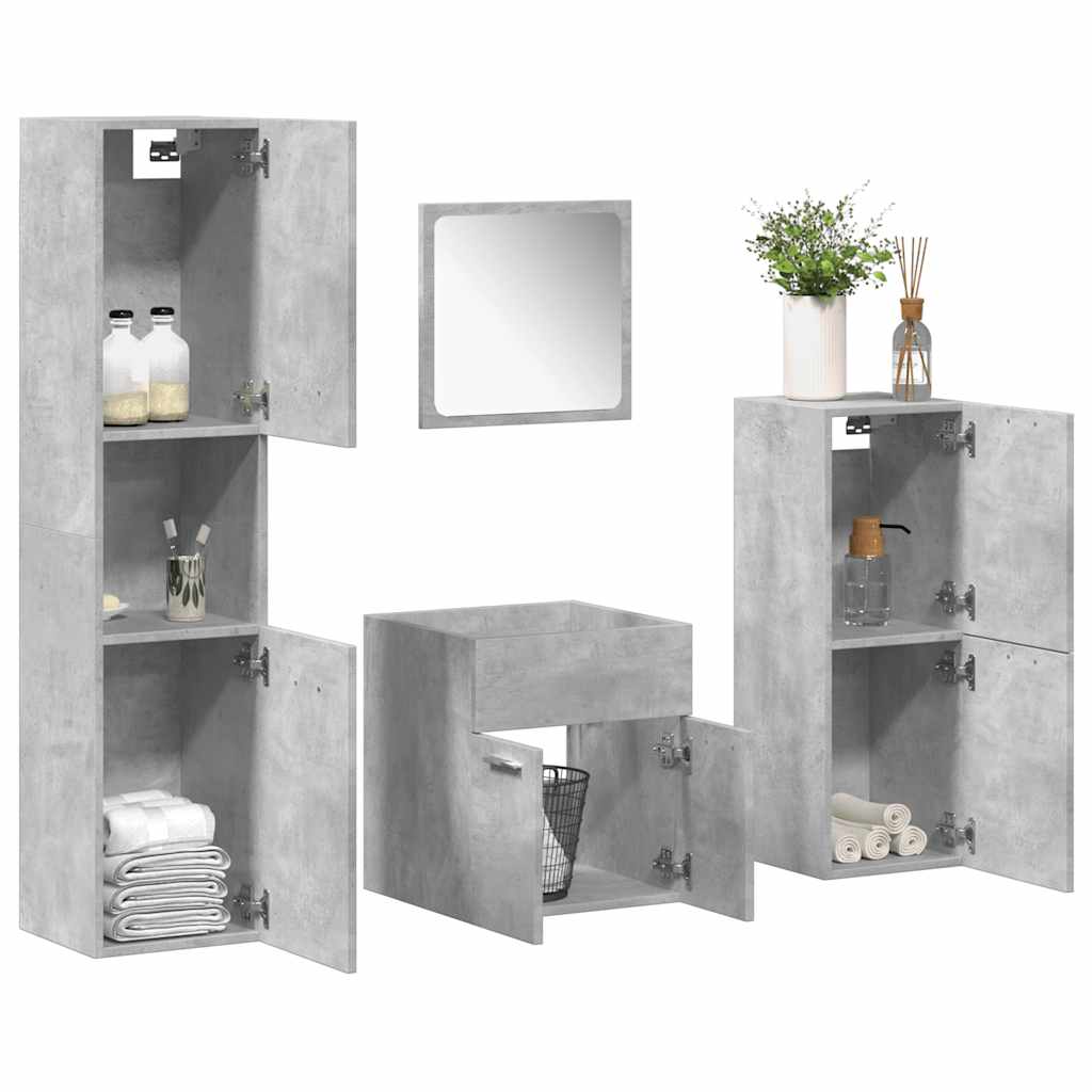 3 Piece Bathroom Furniture Set Engineered Wood