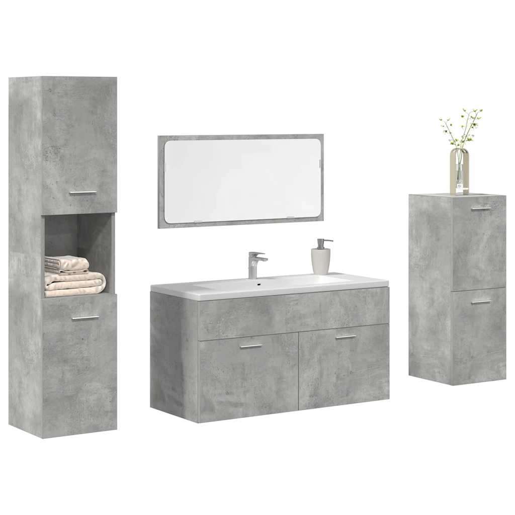 3 Piece Bathroom Furniture Set Engineered Wood