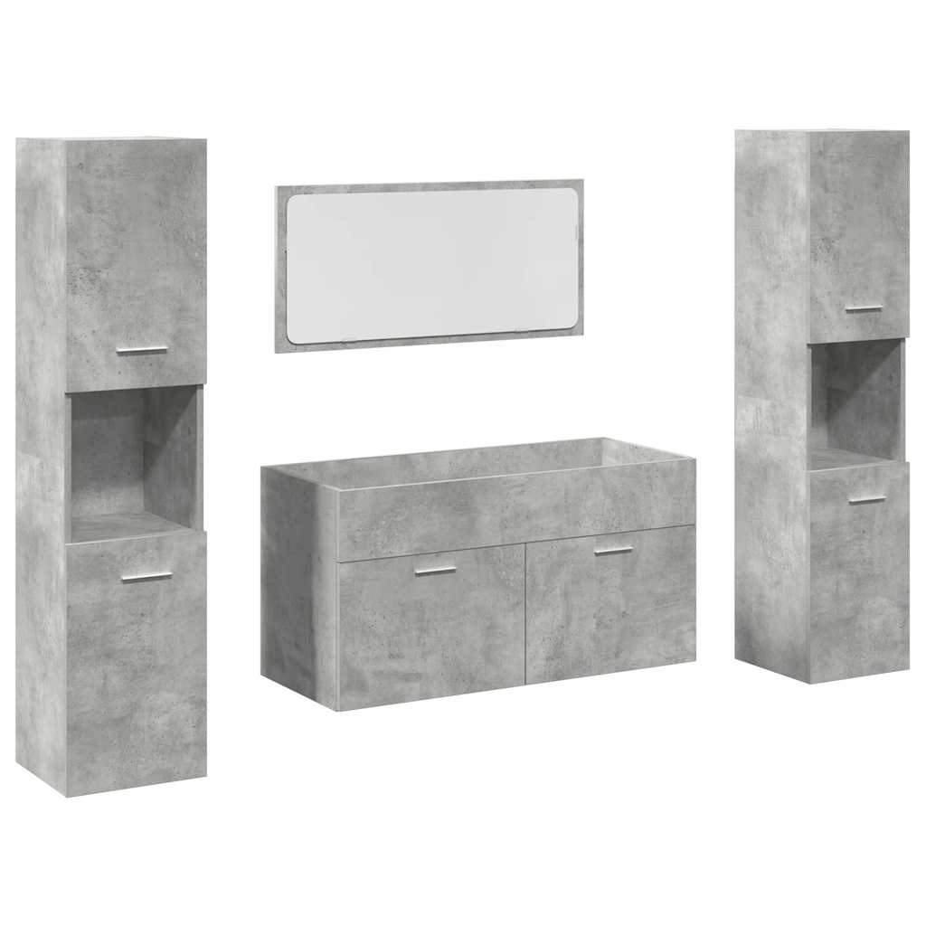 4 Piece Bathroom Furniture Set Engineered Wood