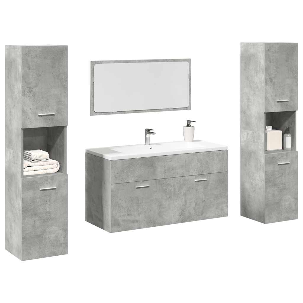 4 Piece Bathroom Furniture Set Engineered Wood