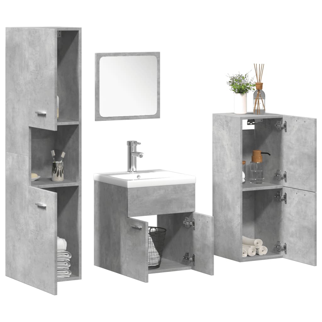 5 Piece Bathroom Furniture Set Engineered Wood