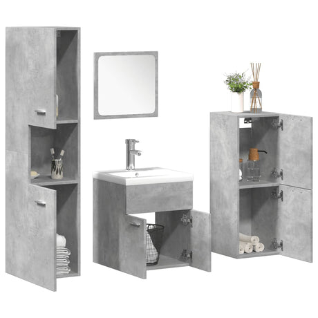 5 Piece Bathroom Furniture Set Engineered Wood