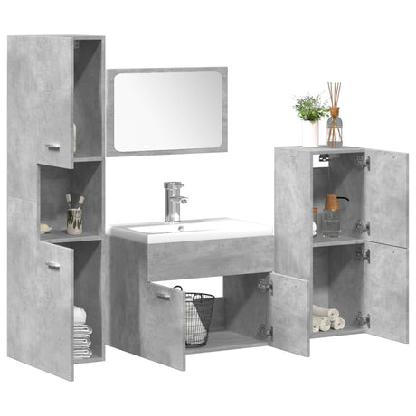 5 Piece Bathroom Furniture Set Engineered Wood