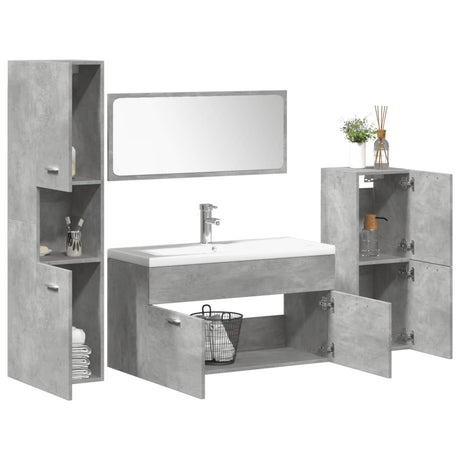 5 Piece Bathroom Furniture Set Engineered Wood