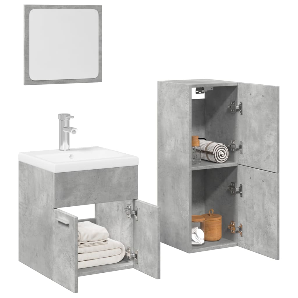 4 Piece Bathroom Furniture Set Engineered Wood