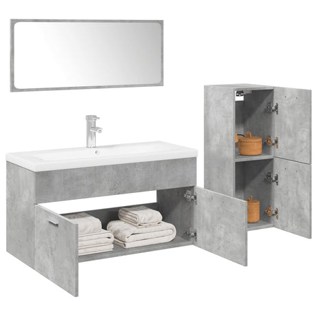 4 Piece Bathroom Furniture Set Engineered Wood