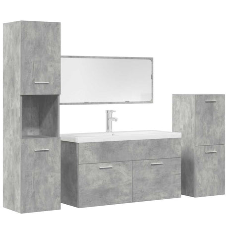5 Piece Bathroom Furniture Set Engineered Wood