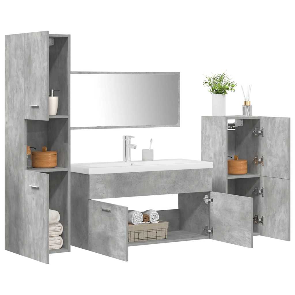 5 Piece Bathroom Furniture Set Engineered Wood