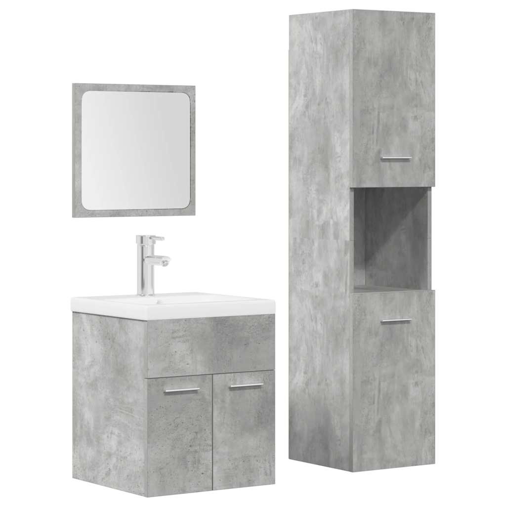 4 Piece Bathroom Furniture Set Engineered Wood