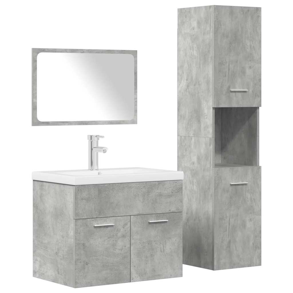 4 Piece Bathroom Furniture Set Engineered Wood