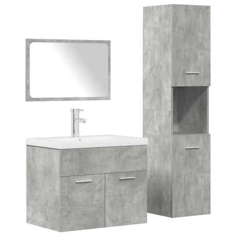 4 Piece Bathroom Furniture Set Engineered Wood
