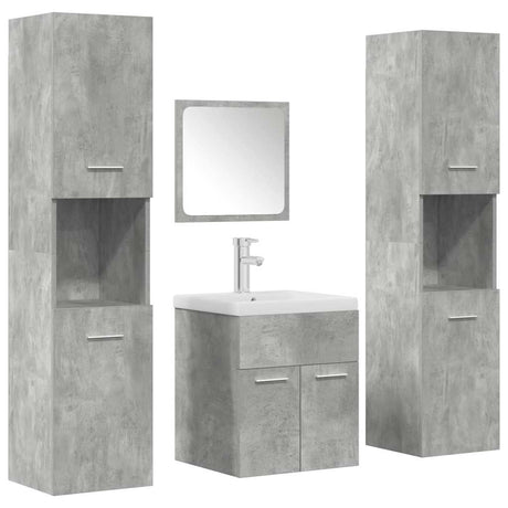 5 Piece Bathroom Furniture Set Engineered Wood