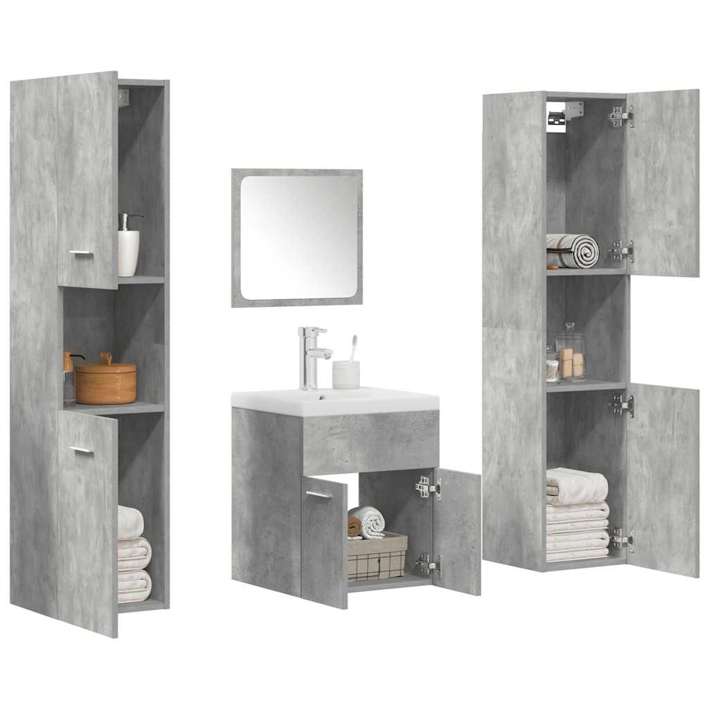 5 Piece Bathroom Furniture Set Engineered Wood