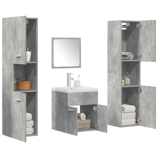 5 Piece Bathroom Furniture Set Engineered Wood