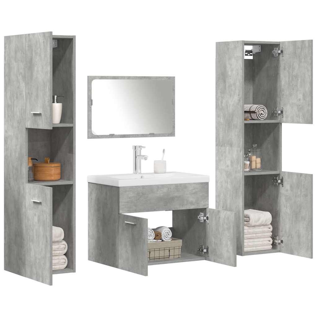 5 Piece Bathroom Furniture Set Engineered Wood