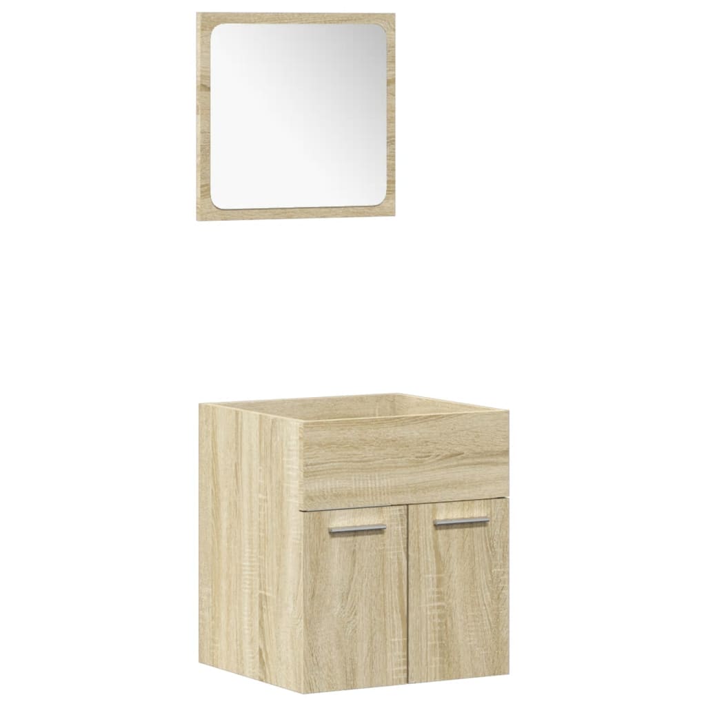 3 Piece Bathroom Furniture Set Engineered Wood