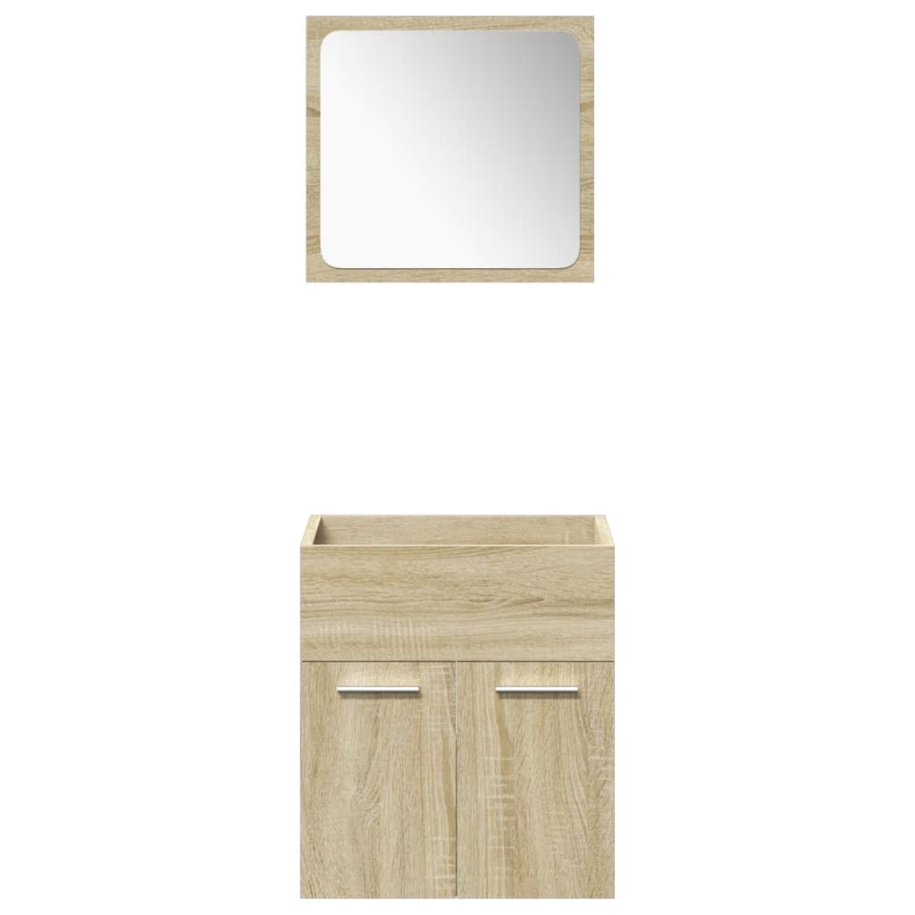 3 Piece Bathroom Furniture Set Engineered Wood