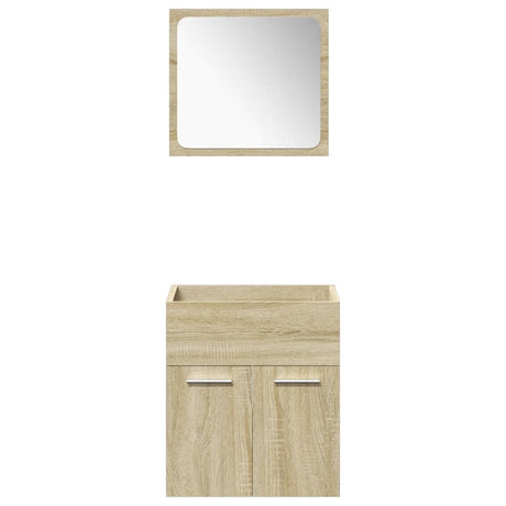 3 Piece Bathroom Furniture Set Engineered Wood