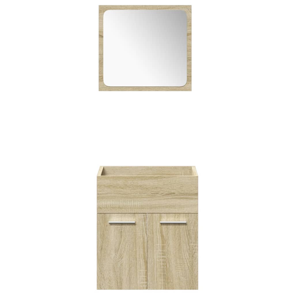 5 Piece Bathroom Furniture Set Engineered Wood