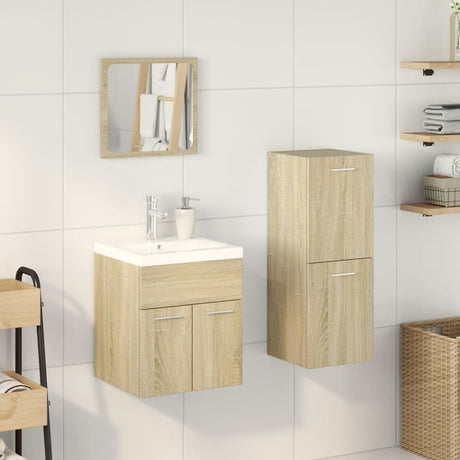 4 Piece Bathroom Furniture Set Engineered Wood