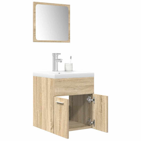 3 Piece Bathroom Furniture Set Engineered Wood