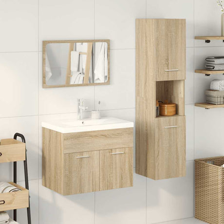 4 Piece Bathroom Furniture Set Engineered Wood
