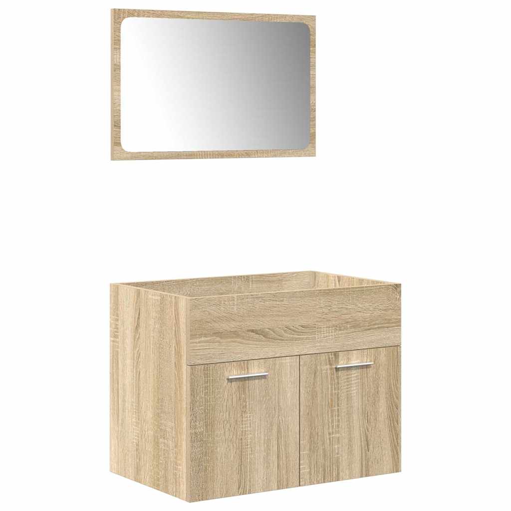 4 Piece Bathroom Furniture Set Engineered Wood