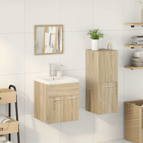 4 Piece Bathroom Furniture Set Engineered Wood