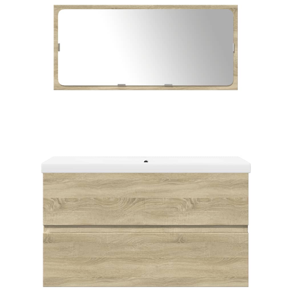 3 Piece Bathroom Furniture Set Engineered Wood