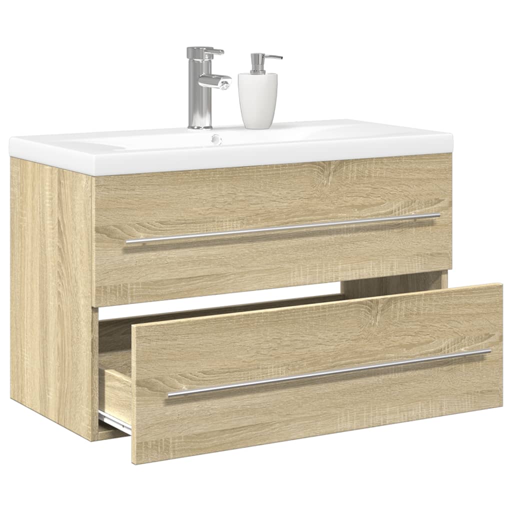 2 Piece Bathroom Furniture Set Engineered Wood