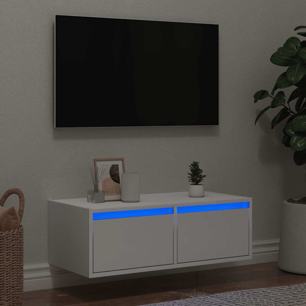 Tv Cabinet With Led Lights 75X35.5X25 Cm