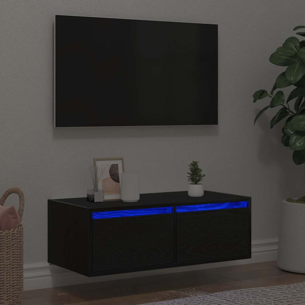 Tv Cabinet With Led Lights 75X35.5X25 Cm
