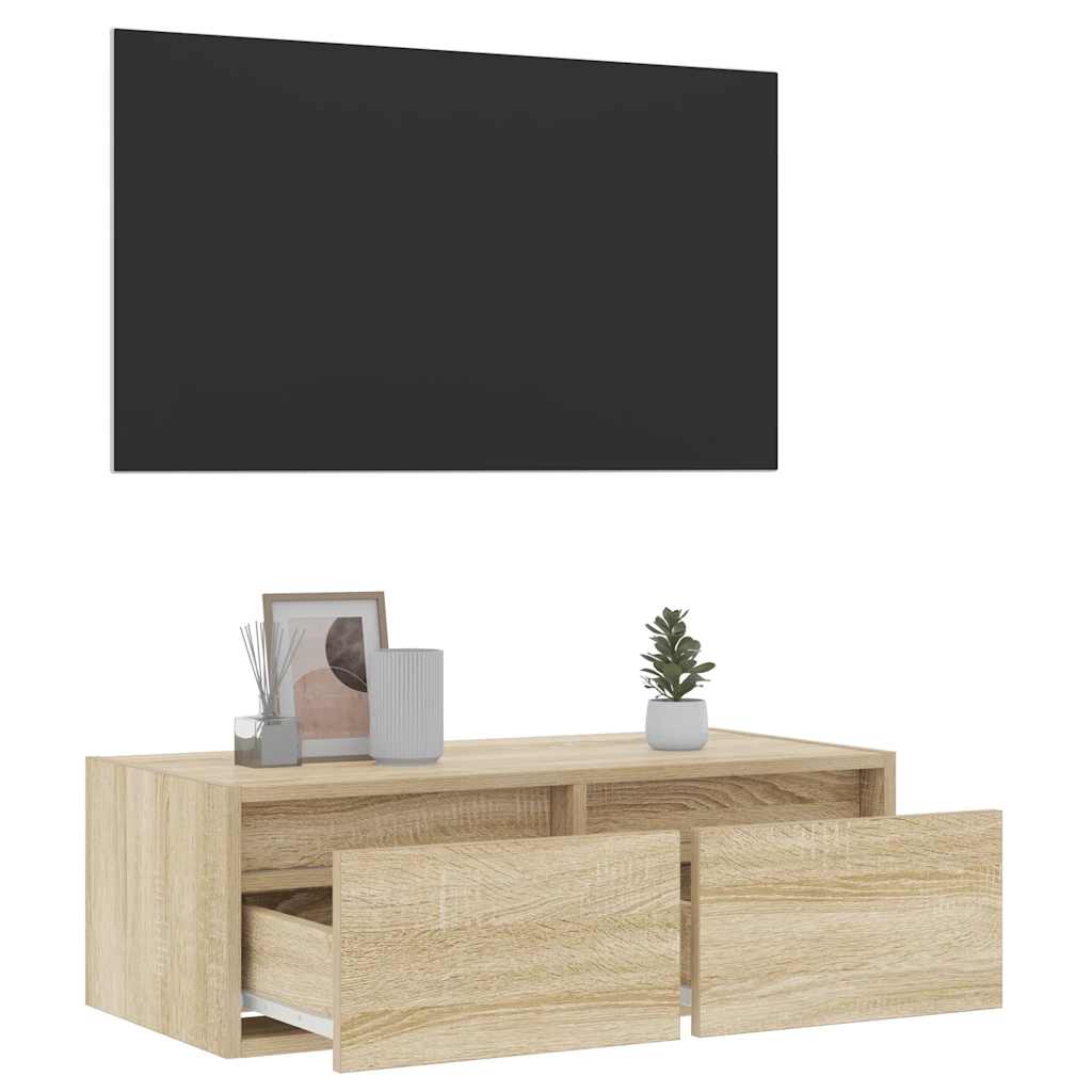 Tv Cabinet With Led Lights 75X35.5X25 Cm