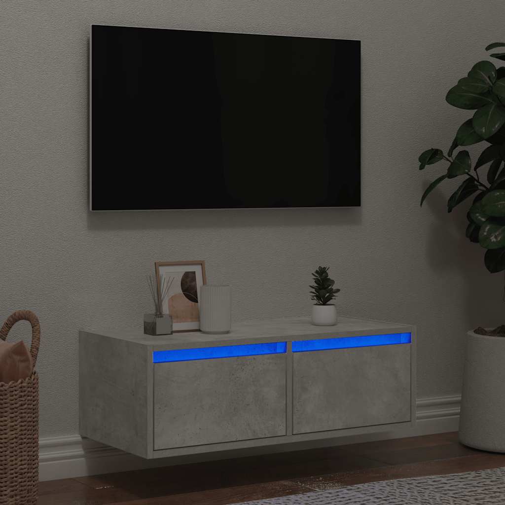 Tv Cabinet With Led Lights 75X35.5X25 Cm