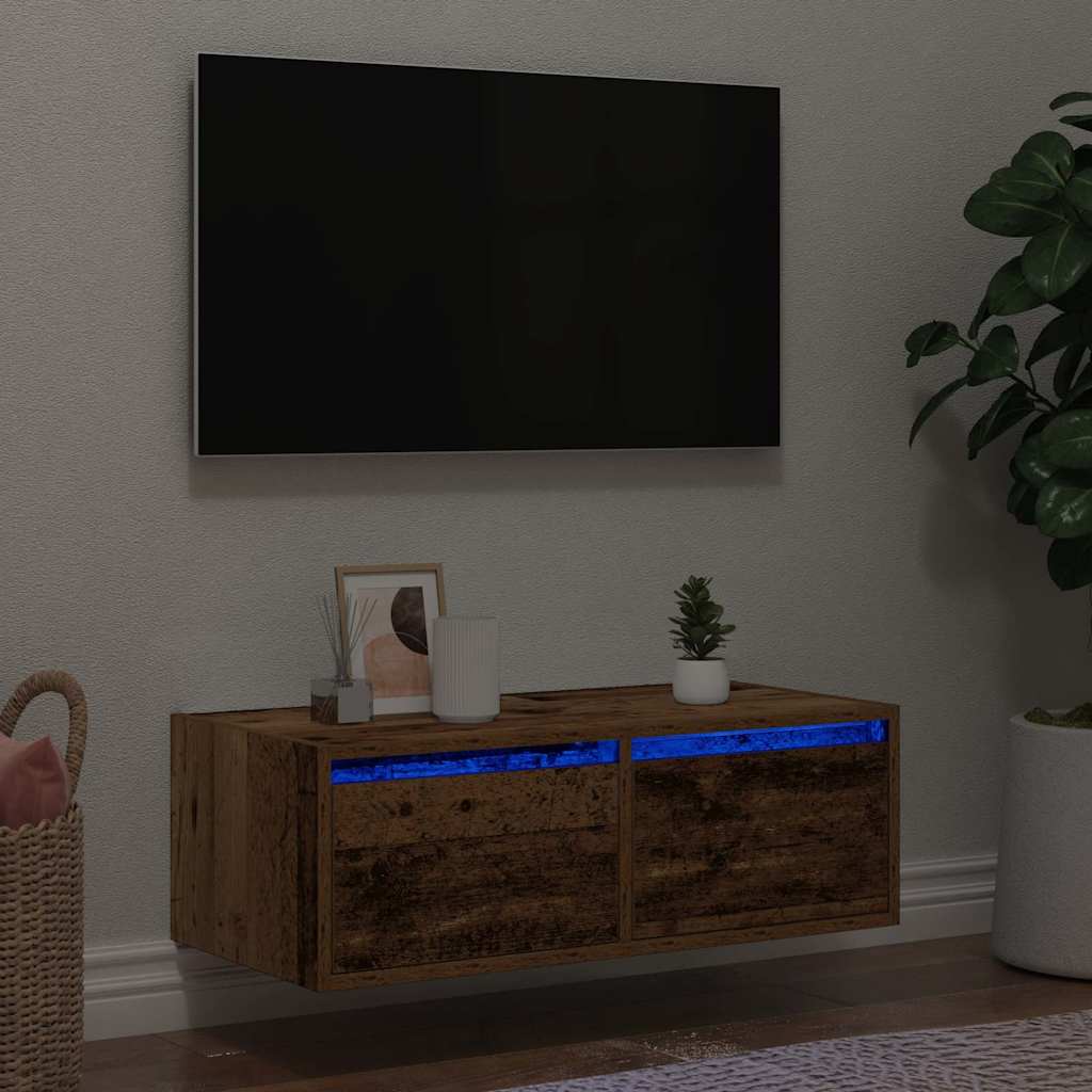 Tv Cabinet With Led Lights 75X35.5X25 Cm