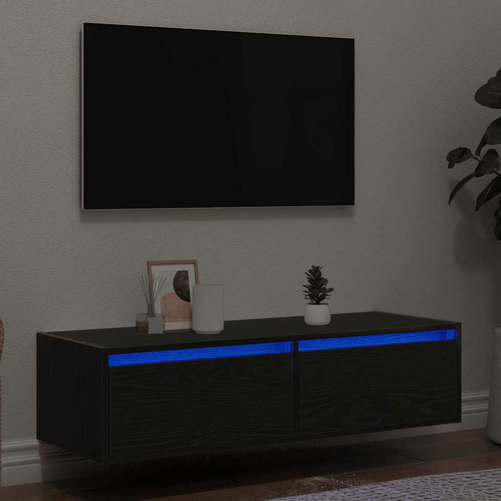 Tv Cabinet With Led Lights 75X35.5X25 Cm