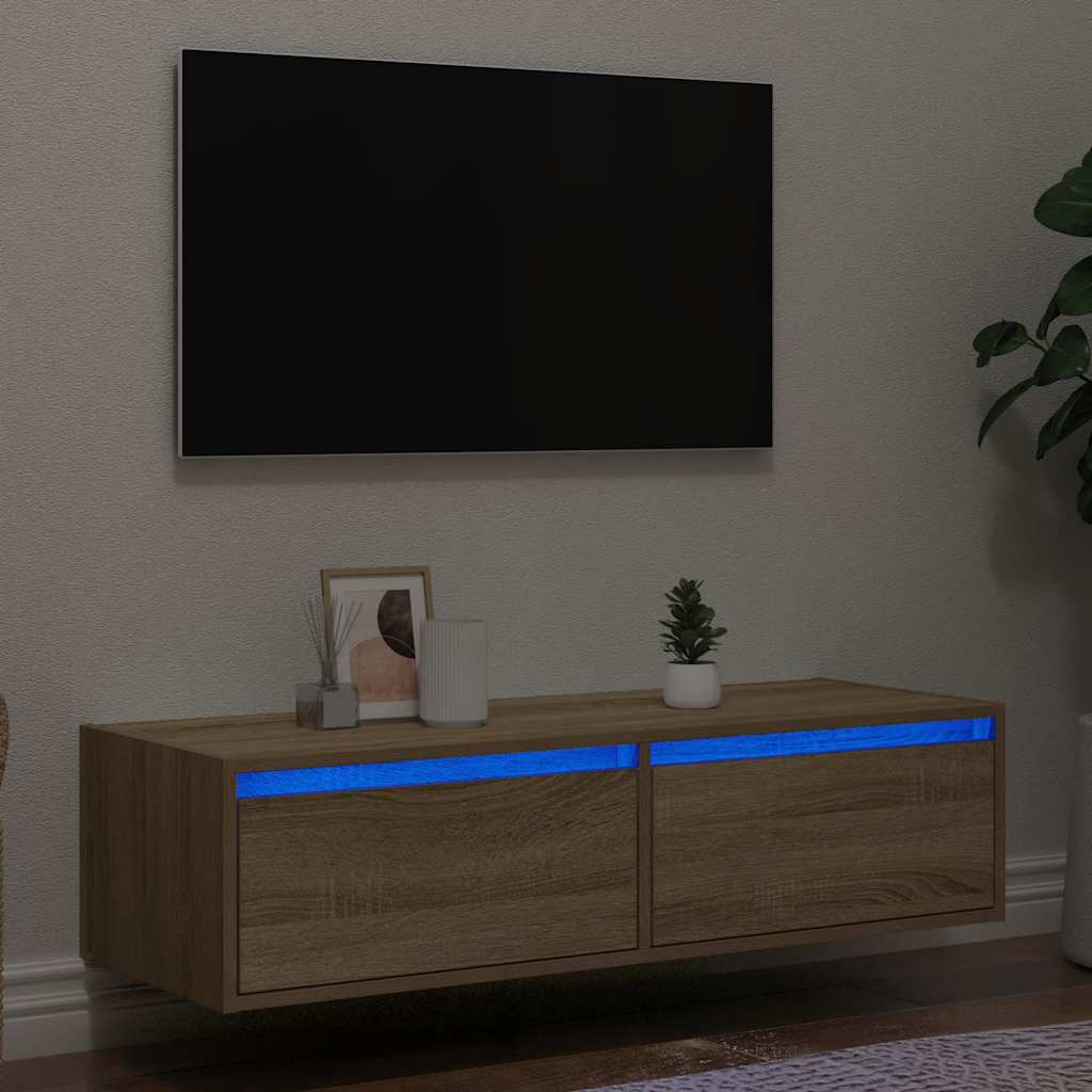 Tv Cabinet With Led Lights 75X35.5X25 Cm